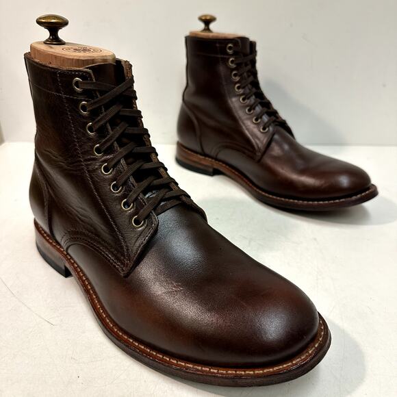 EXCELLENT Oak Street Bootmakers Field Boot Plain Toe Brown Chromexcel 10.5 - Picture 4 of 13